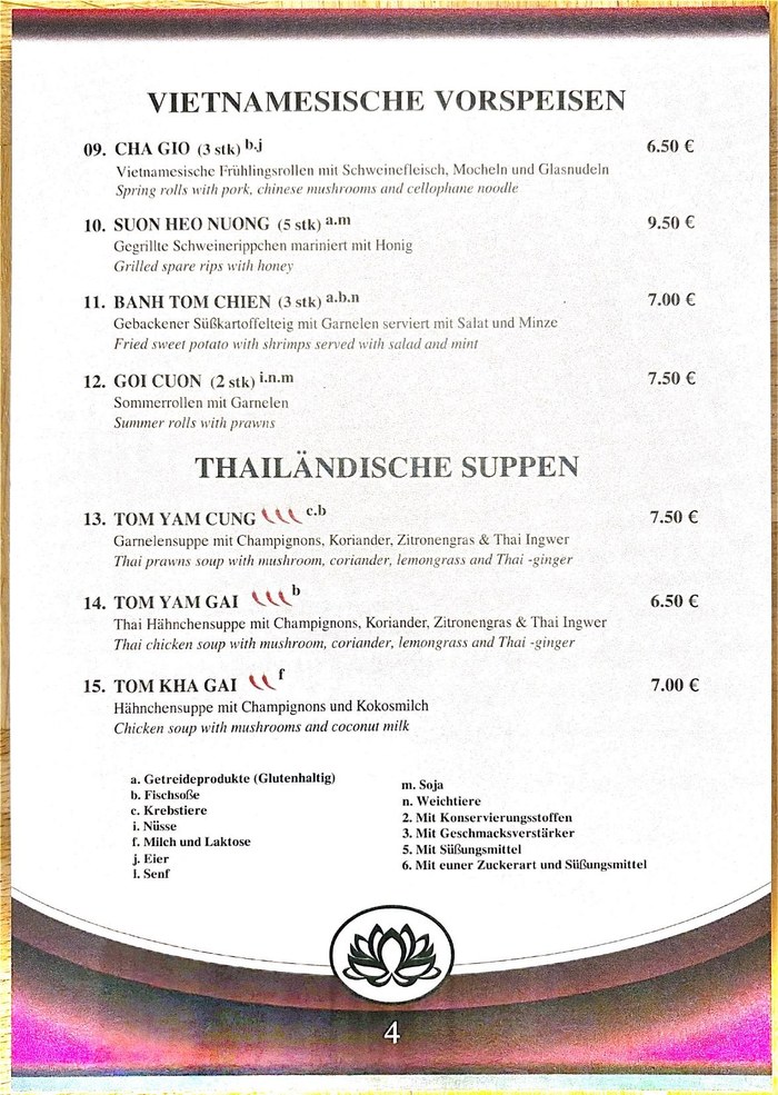 Mai Tai Speisekarte