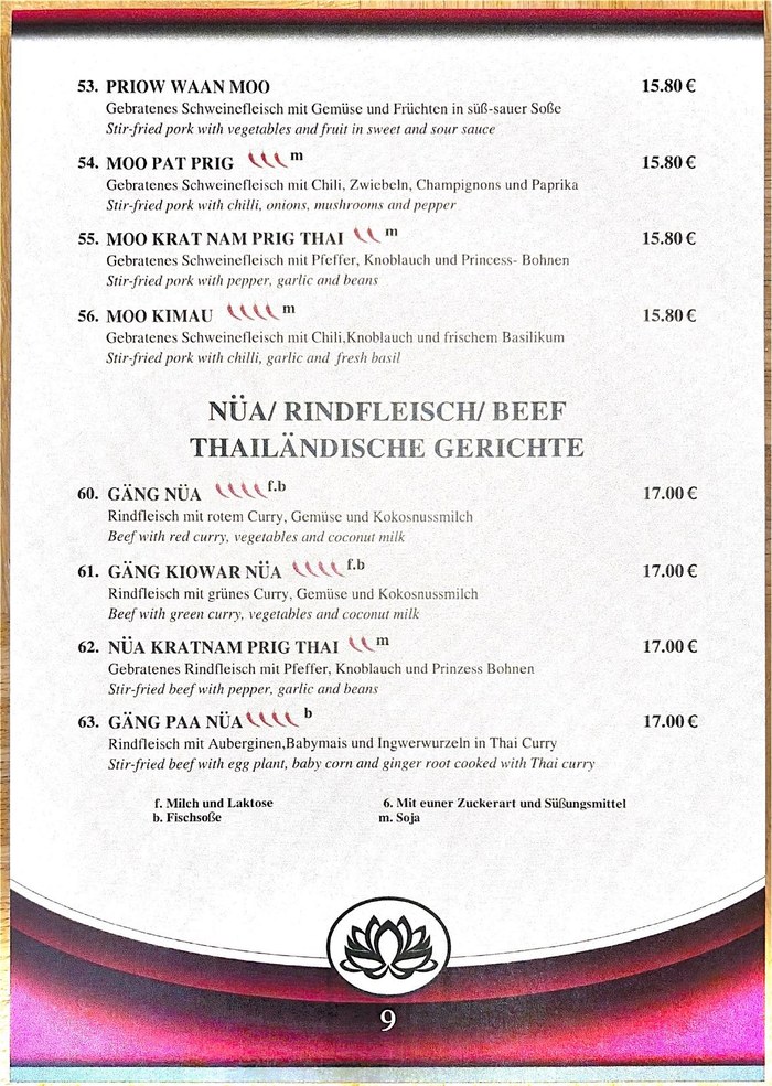 Mai Tai Speisekarte