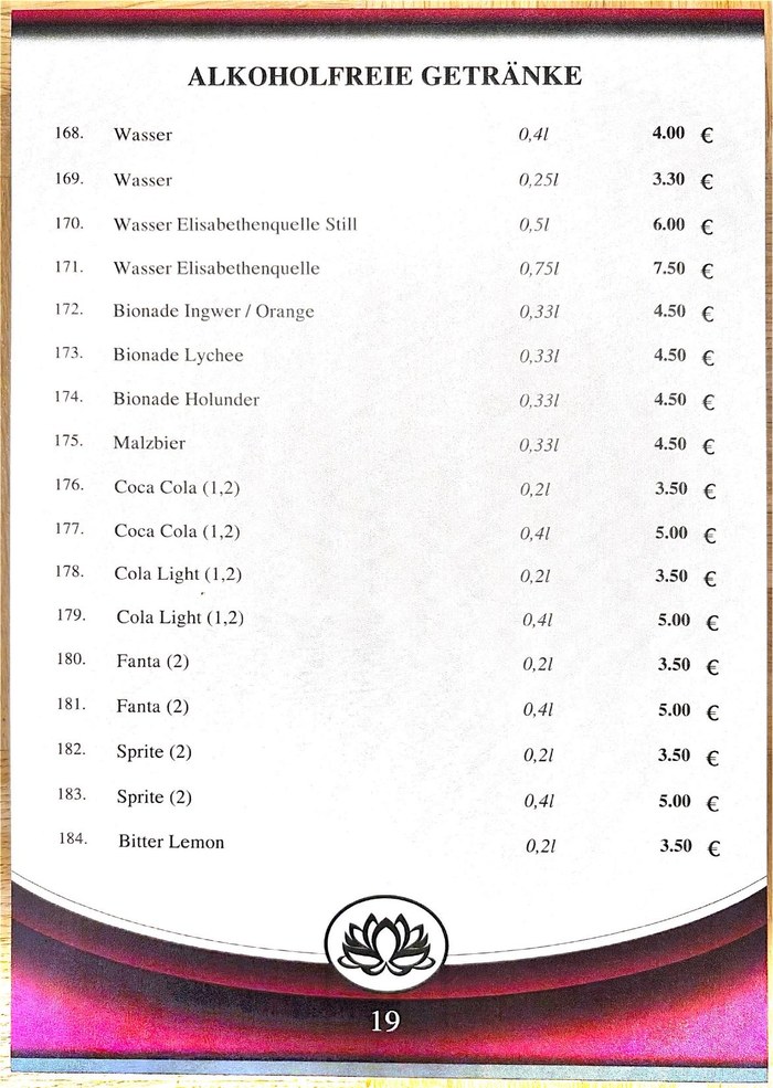 Mai Tai Speisekarte